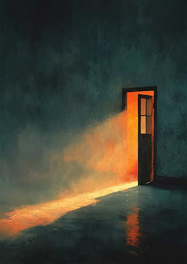 Open Door with Light Painting