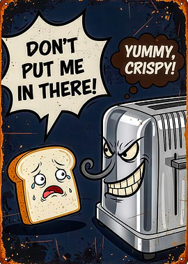 Evil Toaster and Scared Bread Slice