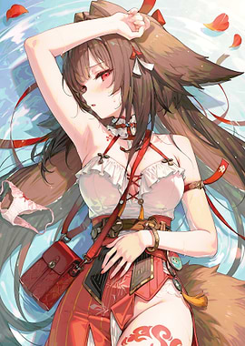 Anime Fox Girl Relaxing