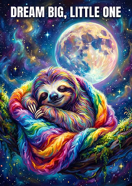 Dream Big Sloth in Space