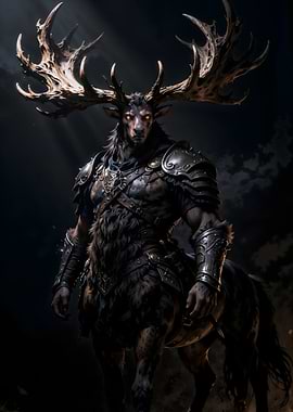Armored Centaur with Antlers