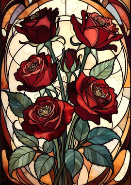 Stained Glass Roses