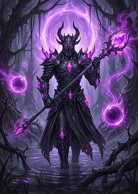 Dark Knight with Purple Magic