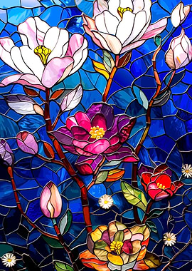 Stained Glass Floral Arrangement