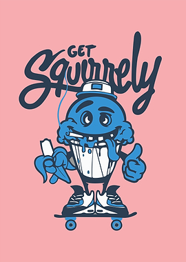 Get Squirrely Cartoon Cupcake Skateboard
