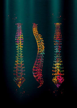 Colorful Spine Anatomy Art