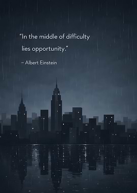 Cityscape with Inspirational Quote