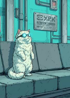 Cyberpunk Cat with Goggles