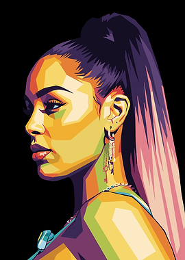 Colorful Portrait of Jorja Smith with Ponytail