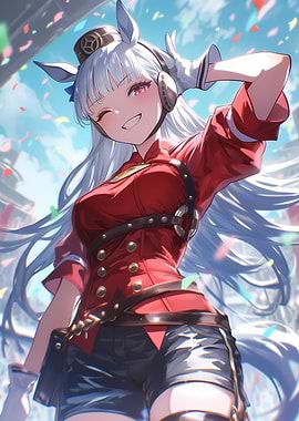 Anime Gold Ship Uma Musume Horse Ears Celebration