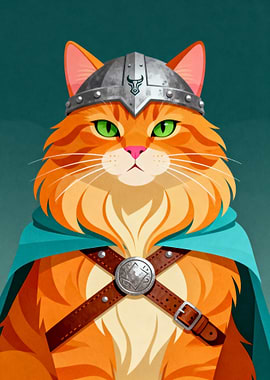 Viking Cat Portrait