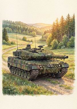 Leopard 2 Tank in Landscape