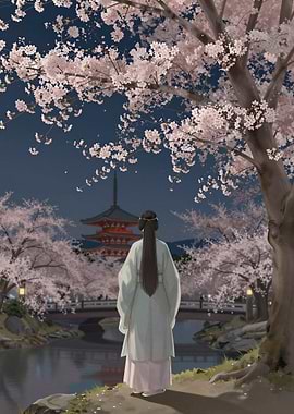 Cherry Blossoms and Pagoda