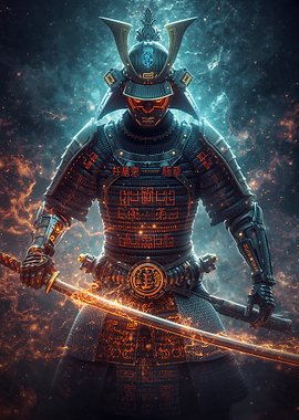 Cyberpunk Samurai Warrior