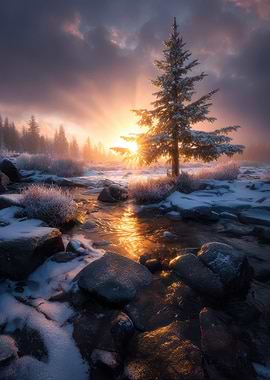 Winter Sunrise Over Snowy River