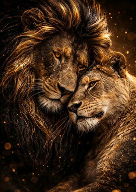 Lion - Animal Wall Art - Luxury Valentine's Day Gift Decor