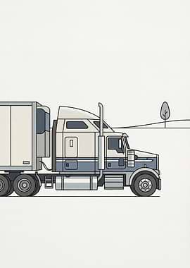 Semi-Truck Illustration