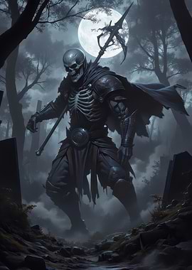 Undead Warrior in Graveyard