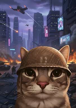 The Thousand Yard Stare Meme, Cat Version