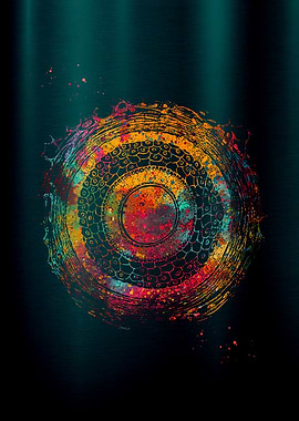 Colorful Cross Section of Human Hair Anatomy Art