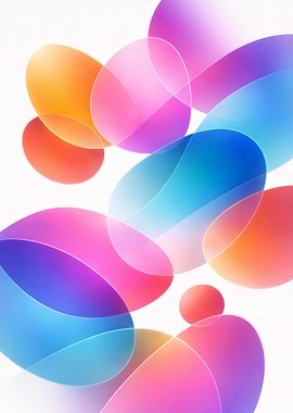 Floating Orbits Wall Art | Vibrant Color Circles