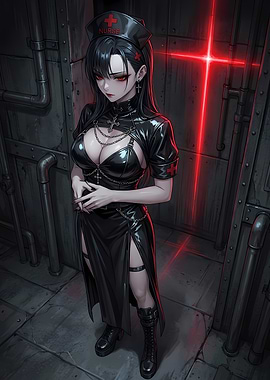 Gothic Nurse with Red Cross