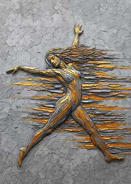 Golden Figure in Motion