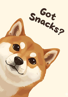 Got Snacks? Shiba Inu Illustration