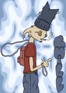 Cigarette and Backpack