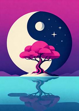 Yin Yang Tree Reflection