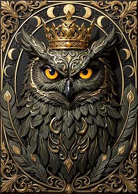 Art Deco Royal Owl