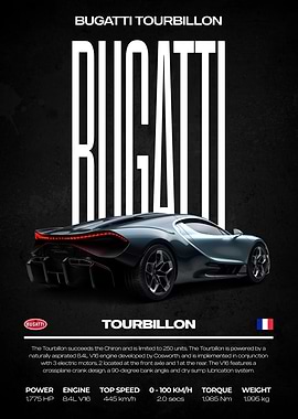 Bugatti Tourbillon Car Poster