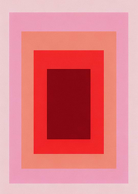 Modern Abstract Minimalist Red Squares - Red Gradient Geometry