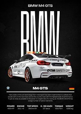 BMW M4 GTS Safety Car Poster