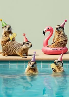 Meerkat Pool Party