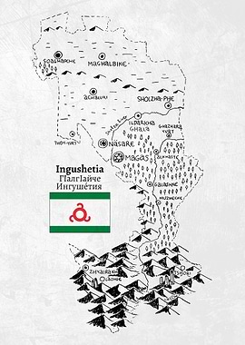 Handdrawn Map of Ingushetia