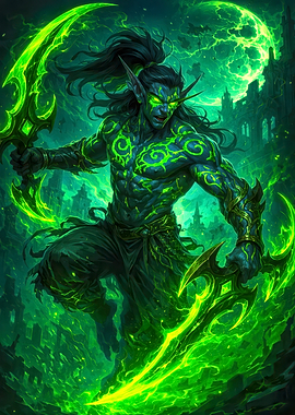 Illidan Stormrage with Warglaives