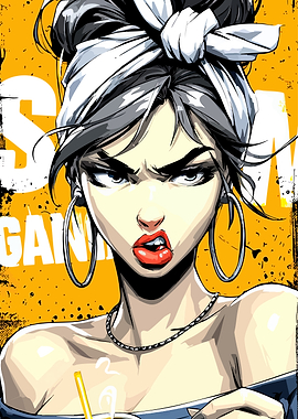 Angry Woman Cartoon Illustration