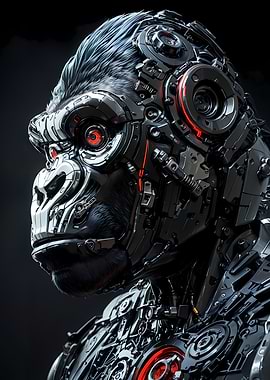 Cybernetic Gorilla Portrait