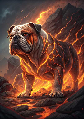 Fiery Bulldog Guardian