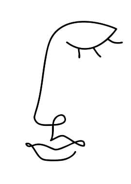 Minimalist Line Art Face Portrait