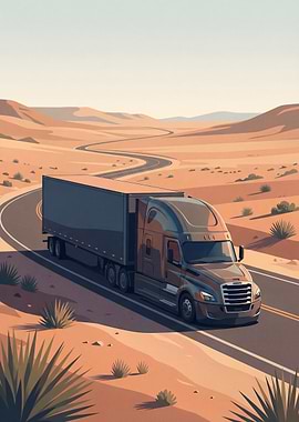 Truck on Desert Road
