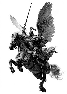 Winged Knight on Horseback