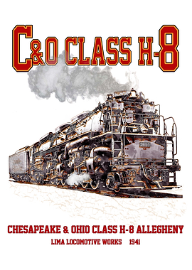 Chesapeake & Ohio C&O Class H-8 2-6-6-6 Allegheny Steam Locomotive