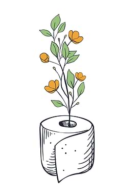 Toilet Paper Roll with Flowers