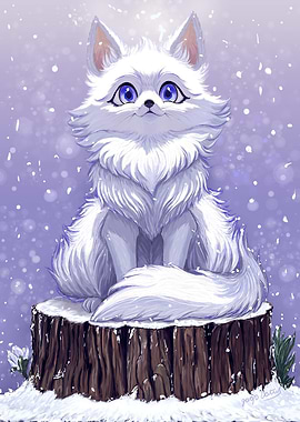 Winter Guardian : Snowy Arctic Fox