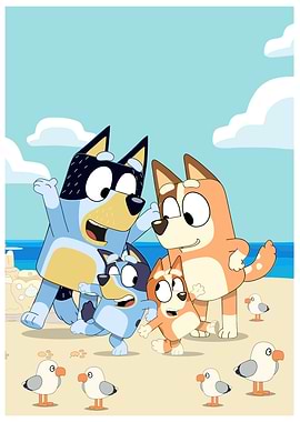 Bluey Family at the Beach