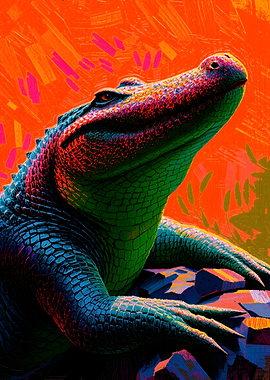 Colorful Alligator Portrait