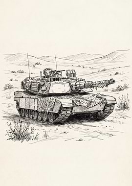 M1 Abrams Tank Sketch