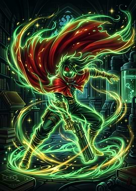 Vincent Valentine with Green Energy Aura